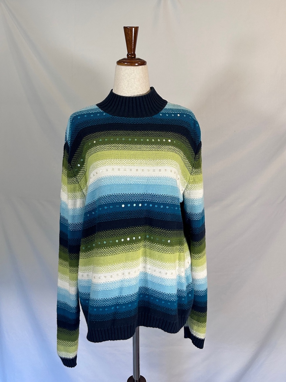 Y2K Vintage Pappagallo Striped Turtleneck Sweater
